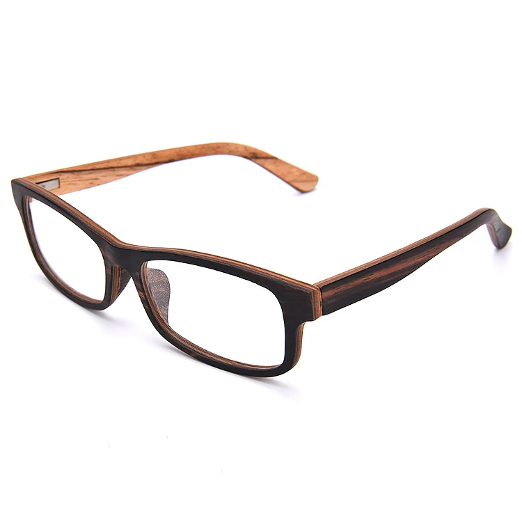 

Classic ebony zebra wood spring hinge wooden optical frames eyeglasses