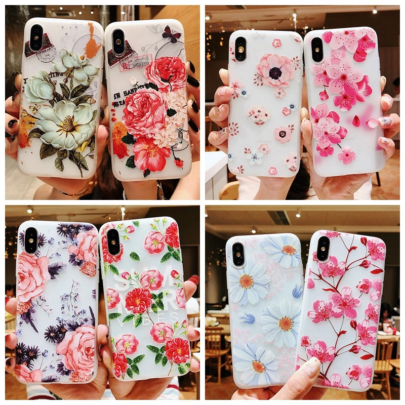 

New 2019 UV Print for Huawei Case Flower P Smart P30pro Nova 3i 4 Soft TPU Floral Mobilephone Phone Shell for Samsung Note 9 S8, N/a
