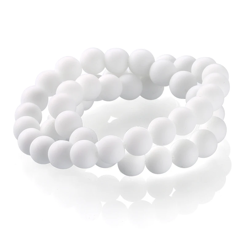 

Gemstone Frosted White Jade Matte Stone Loose Beads for Jewelry DIY Making