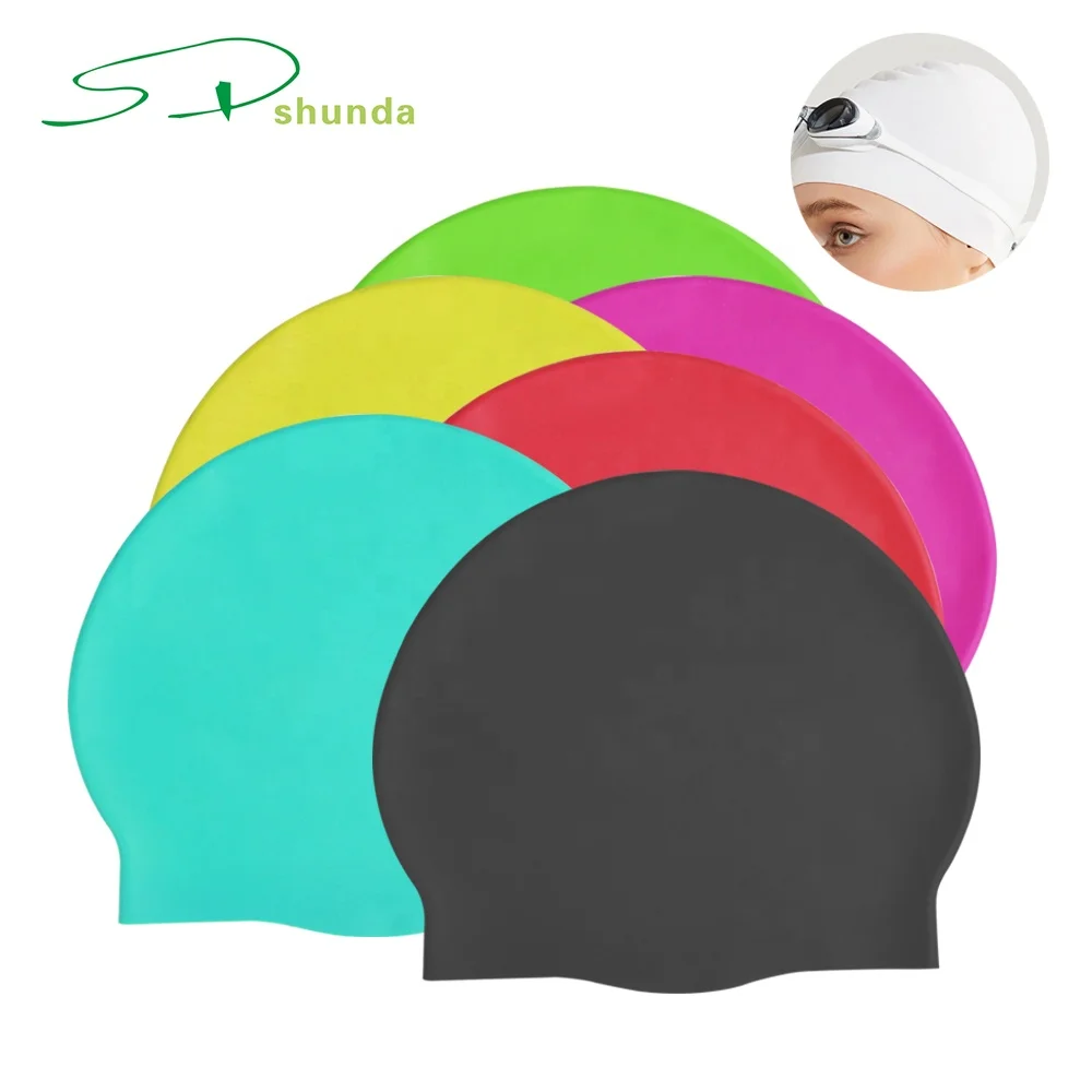 

Premium Quality Latex Waterproof Bathing Cap to Keep Your Long Hair Silicone Swimming Cap Hat for Women & Men, Multiple colors avaliable