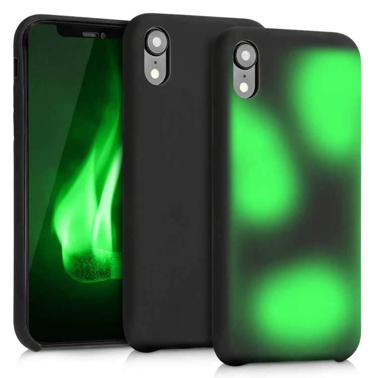 

Black Thermal Sensor Color Changing Phone Case For Iphone 6 6S 7 8 Xr X Xs Max, 7 colors