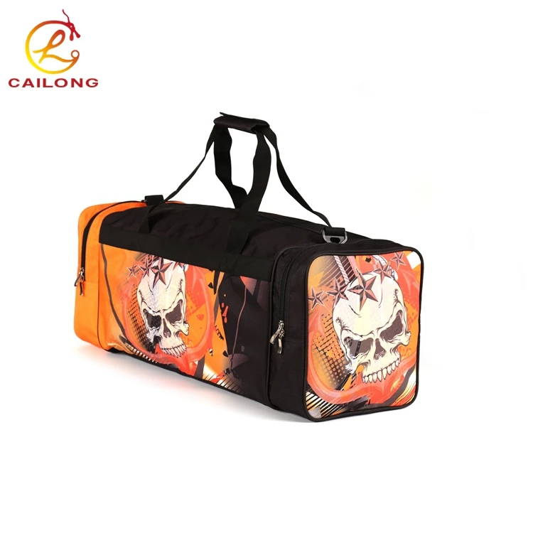 Wholesale OEM skull pattern men sports duffel travel bags