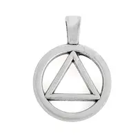 

Antique Silver Circle And Triangle Shaped Alcoholics Anonymous Recovery Symbol Charms