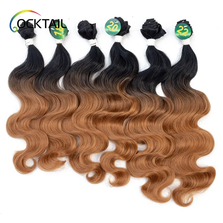 Good Quality High Temperature Fiber Synthetic Hair Bundle With Closure