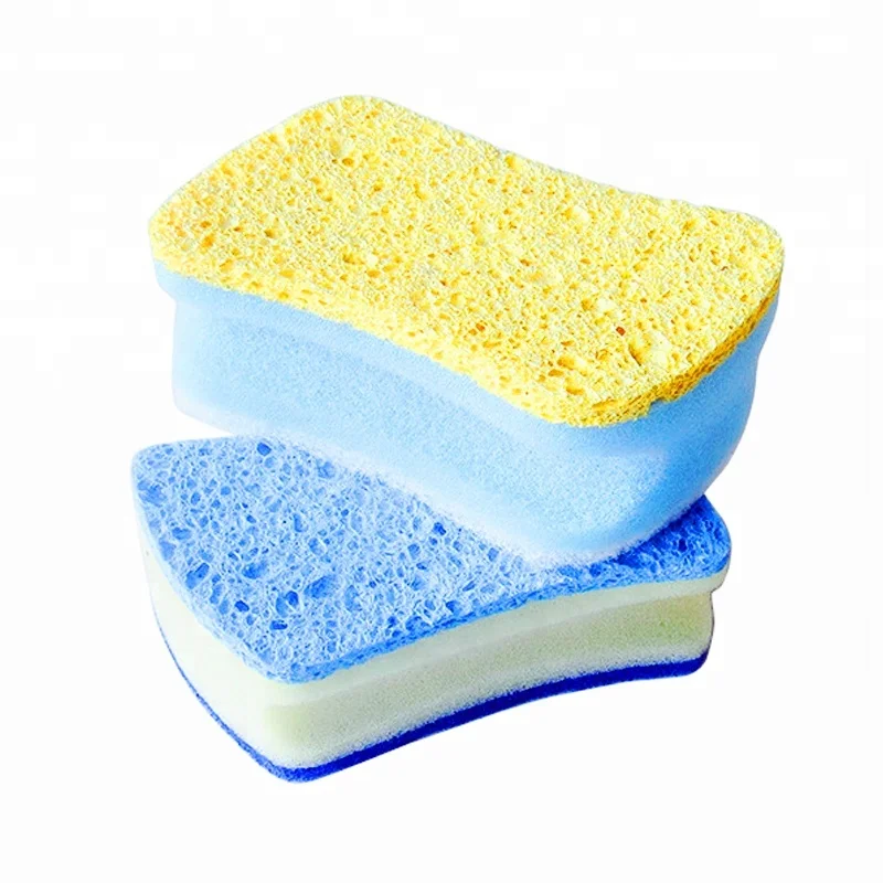

Three Layers Cellulose Sponge Scourer For Kitchen Cleaning Dishes Wash, As picture