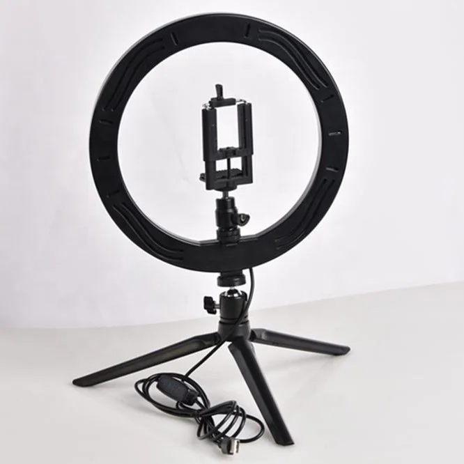 

FOSOTO FT-26 LED Dimmable Selfie Ring Light Youtobe Photography Studio Phone Video With MiNi Tripod USB Plug live streaming LAMP, Black