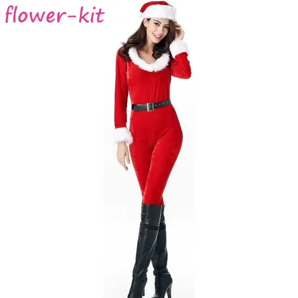 

Sexy role-playing costume hooded dress sexy tight santa claus costume for girls, As shown