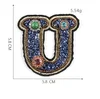 wholesale Handmade cartoon embroidery Bling patch letter U beaded sew on patches for clothing bags hats Christmas