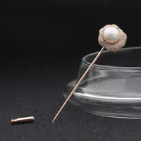 

Wholesales OEM Pearl CZ Flower Hijab Accessories Pins for women Jewelry Gifts Brooch lapel pin