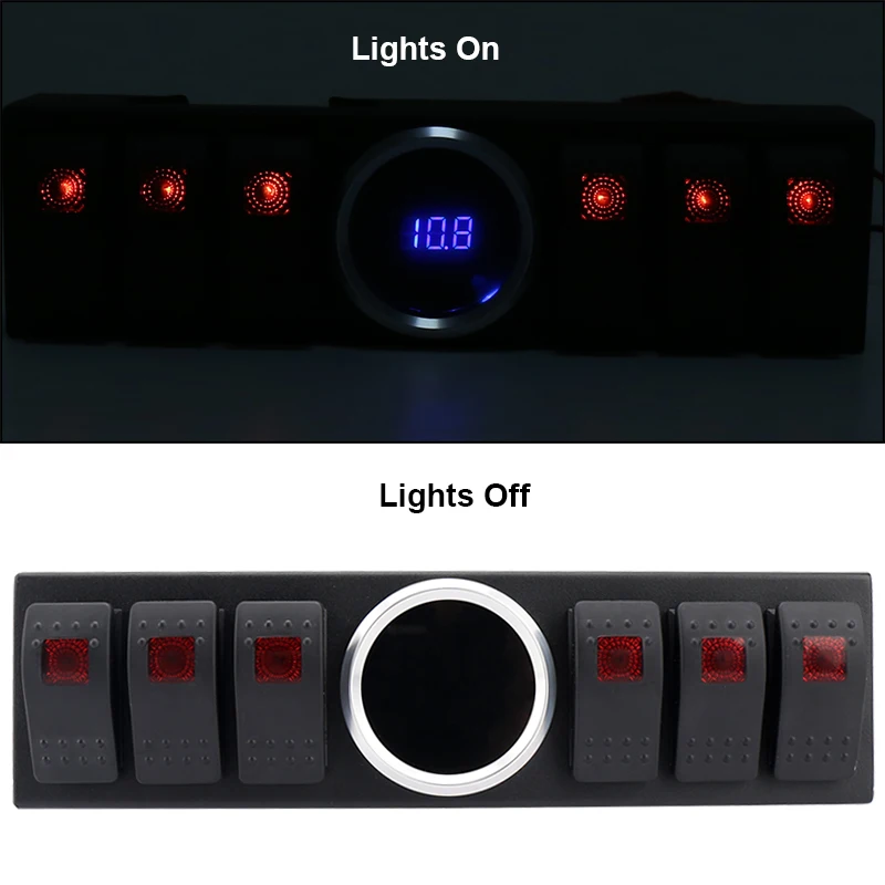 Control Box System 6 Rocker Switches Panel With Wiring ... jeep jk aux fuse box 