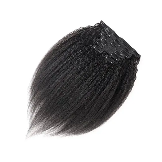 

cheap 100% indian human hair 200 grams kinky straight clip in hair extensions