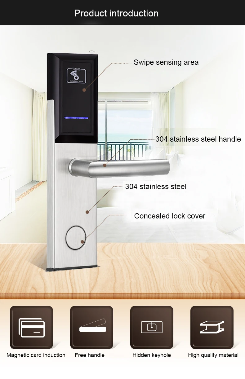 CARDORIA Hotel Lock Hotel Intelligent Card Swipe Door Lock Apartment Hotel Rental Room IC Card Lock Factory Direct Selling