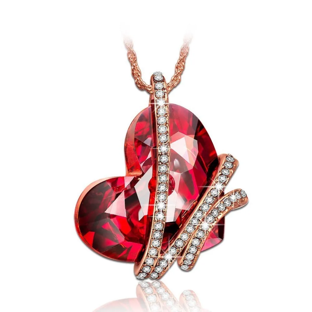 

Fashion Red Crystal 925 Silver Pendant Jewelry On Sale in China, As photo