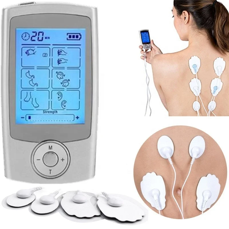 EMS Muscle Stimulator Massager Trainer Electric Dual Channel Output Electrical Nerve Digital Therapy TENS Pain Relief Pad