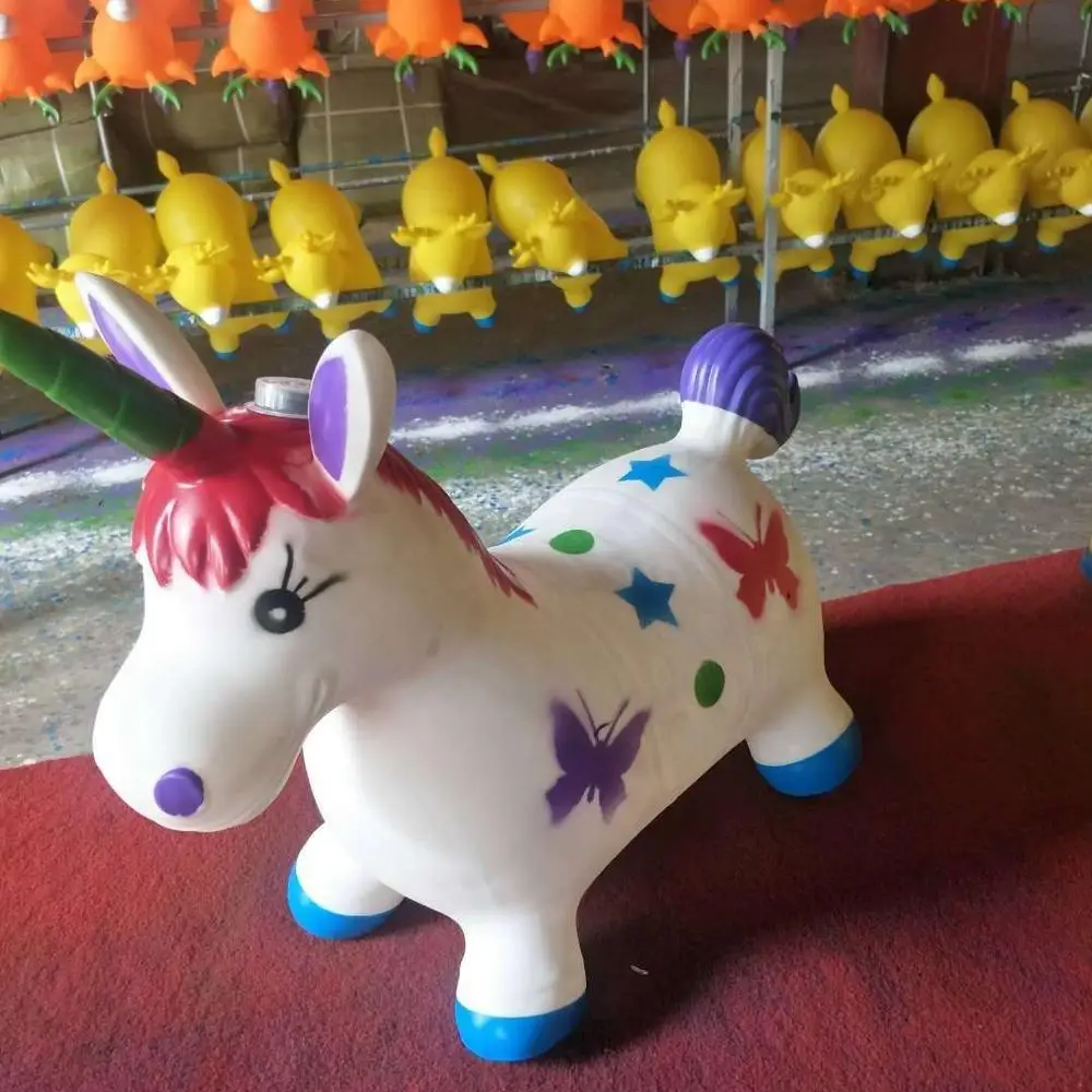 
inflatable unicorn jumping animals/horse toy with light and music/ride on toy 