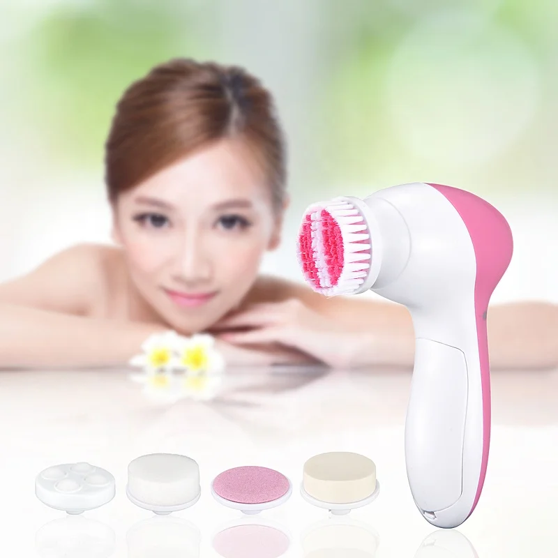 
Skin Care 5 in 1 Electric Facial Brush Face Washer Rotating Face Cleaning Machine Face Cleansing Tool Washing 