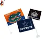 Custom Design Sport Cowboy Car Window Flag With Plastic Pole