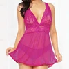 Women Plunging Neckline With Trims Will Inspire a Romantic Night Fuchsia Lace Babydoll Set