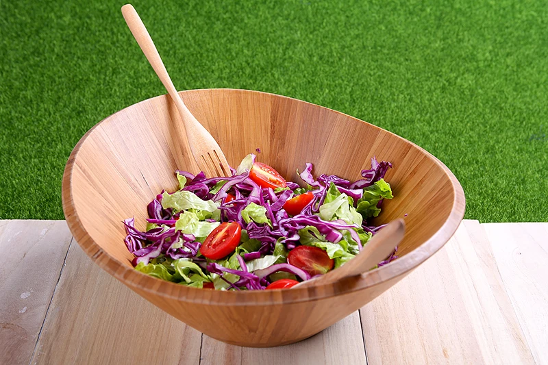 Bamboo Bowl Baby Spill Proof Stay Put Suction Divided Plate Bamboo Bowl And Spoon