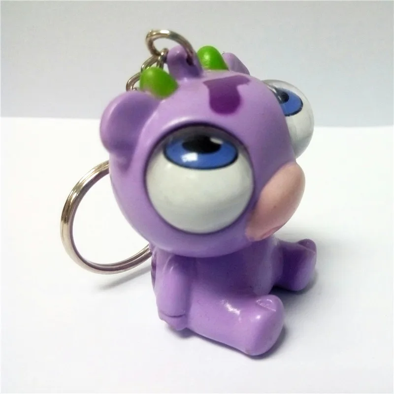 Custom Rotating Eyes Pig Pvc Keychains 3d Rolling Eyes Purple Pig
