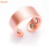 SLand Jewelry wholesale natural rose gold shiny pure Copper health magnetic ring engravable finger cuff ring for men/women