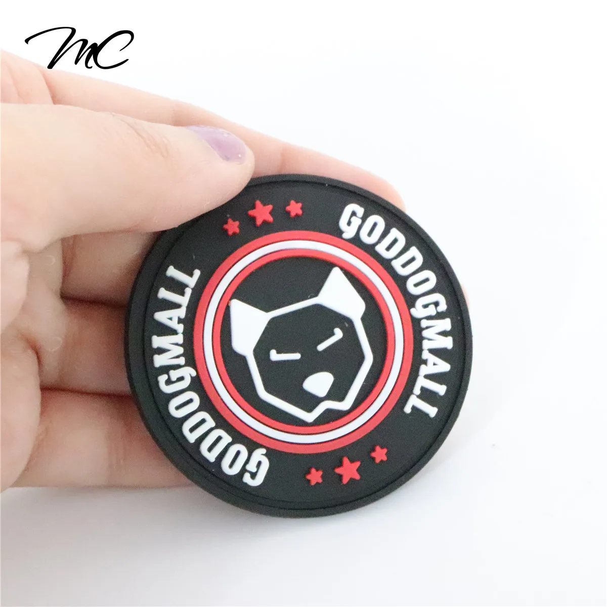 

OEM Factory High Quality Customized Circle Embossed 3D Soft PVC Silicone Rubber Patches LOGO Label for Garment Bags Toys, Custom color