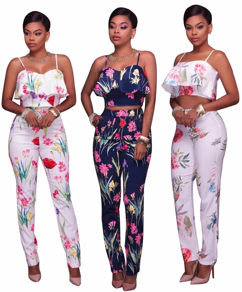 2 piece floral jumpsuit