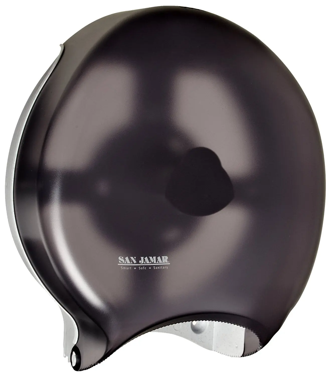 San Jamar R6000TBK 3.125 Mandrel Stainless Steel Pearl Single Jumbo Roll Toilet Tissue Dispenser, 12.9" Width, 14.9" Height, 5.8" Depth, Minimum 3.25" Core Diameter, 12" JBT Roll Capacity, Black Color