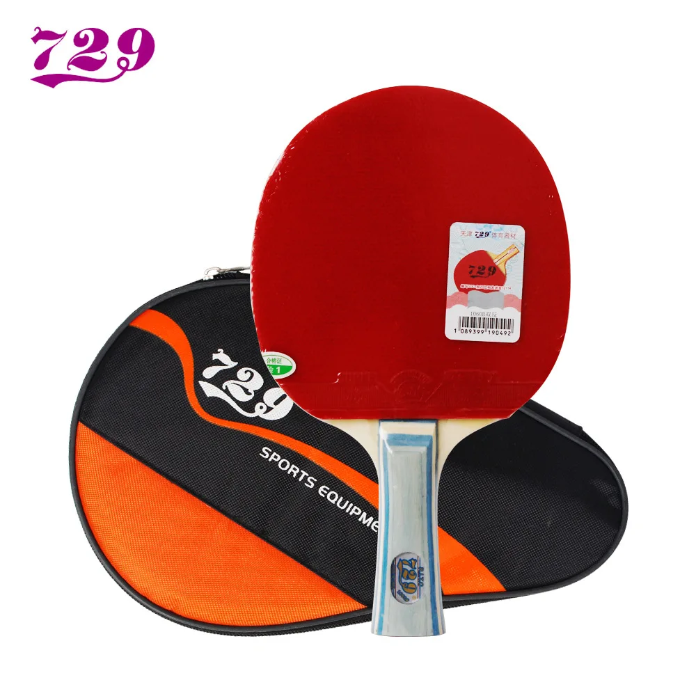 

Friendship 729 beginner with ping pong rubber table tennis racket, Black;red