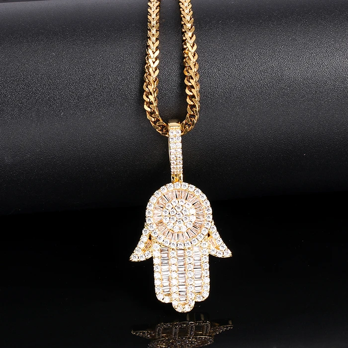 Men Gold Necklace With Customized Ice Pendant - Buy Customized Ice ...