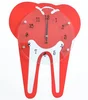 tooth shaped wall clock in red for dental offices