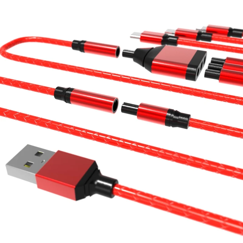 Newest Multi usb line Removable cable 3 in 1 braided micro usb cable for Phone - ANKUX.COM