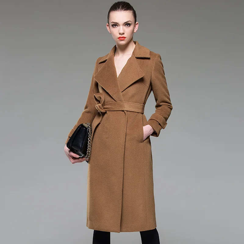 2015Autumn/Winter Woman plus size long coat vintage full