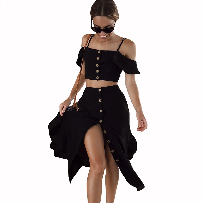 

B23317A Sexy Women's autumn new fashion tops and skirt trend clothing sets