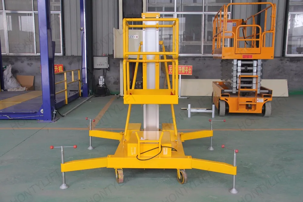 中国批发商液压 one manlift 移动单支柱脚手架平台升降机梯子用于