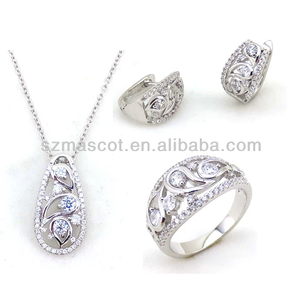 

Crystal Beads Bridal Crystal Necklace Jewelry Set Jewelry Sets Silver Plated