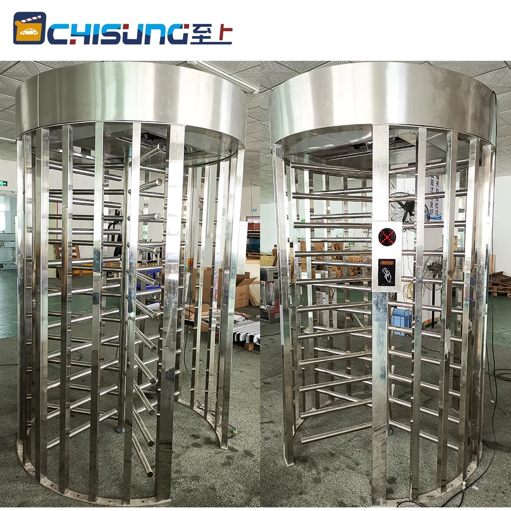 CHISUNG 360-Degree Rounded Fully Automatic High-End Access Control System Security Full Height Turnstile Gate