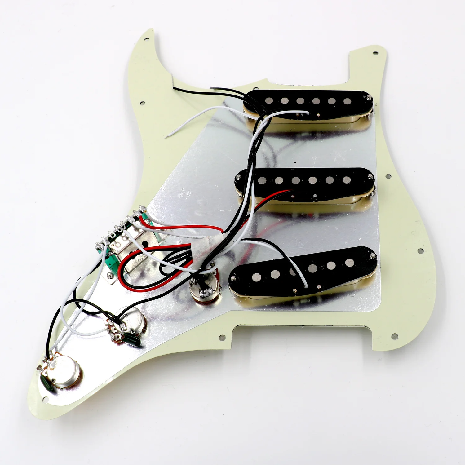 Hot Sale Sss Loaded Mint Green Strat Guitar Pickguard Wired With