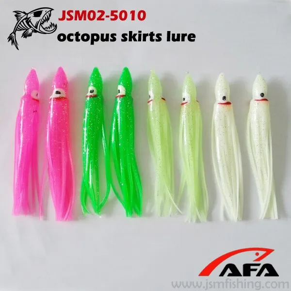 Soft Octopus Fishing Lures Luminous Silicone Squid Skirt Trolling Bait