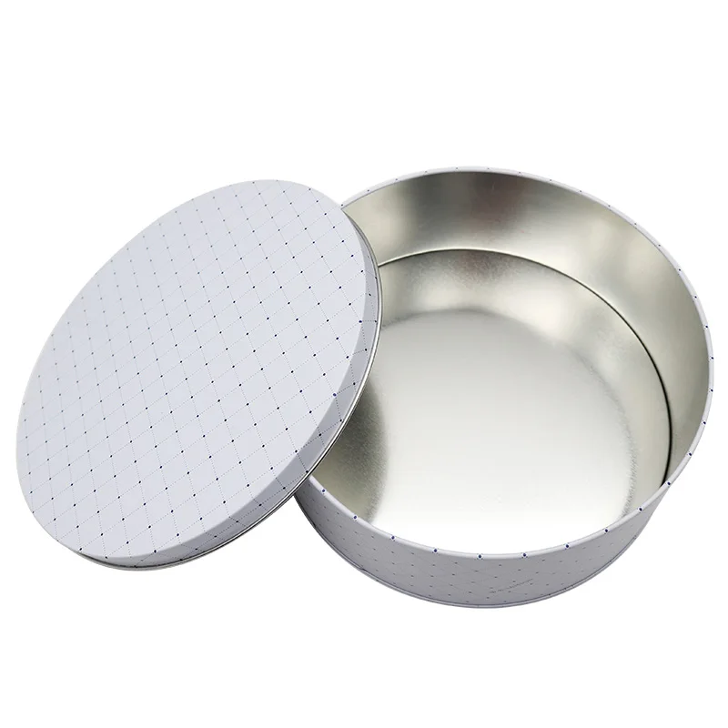 Round Holiday Clear Cookie Tins With Lid Decorative Gift Tins Custom