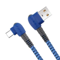 

2019 Micro USB Cable USB Fast Charger Nylon Cord Micro USB 90 Degree Data cable