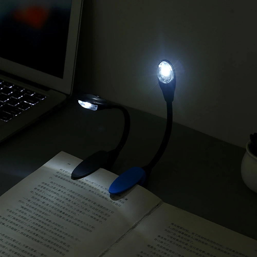 luz de libro flexible conveniente fina SHUBIHU Lámpara portátil de lectura de libros de viaje gris clip para lectura en el escritorio de la cama mini clip LED
