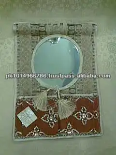 Make Up Mirror Wall Hanging Decorative Fabric Handmade Embroidered