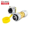 Circular Metal shell RJ45 Coupler Panel Mount Waterproof Cat5 RJ45 Wire Connector