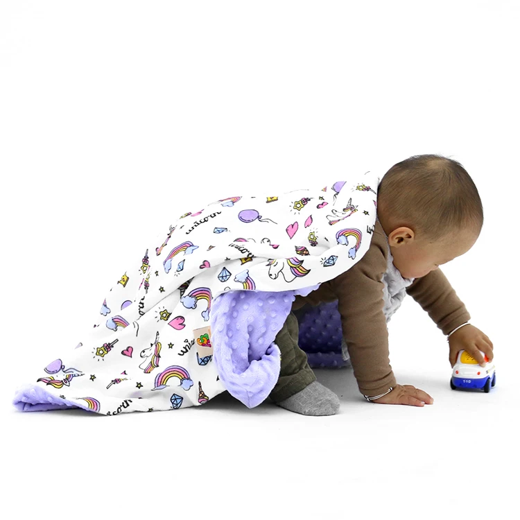 

Chinese Manufacturer Lovely Print Minky Fleece Baby Blanket For Winter