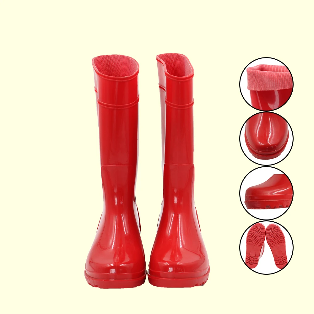 

Wholesale Light Weight Anti-slip Waterproof Rain Boots, Red upper red sole