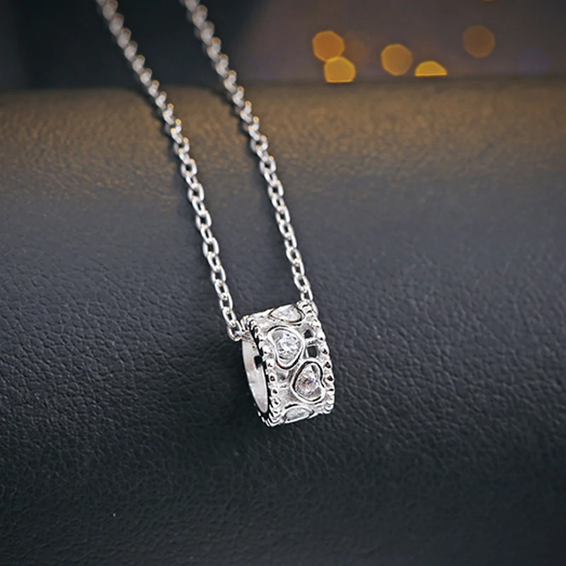 

Tryme Jewelry 925 Sterling Silver micro Inlay Pendant love cylindrical necklace on behalf of a jewelry factory direct wholesale, N/a