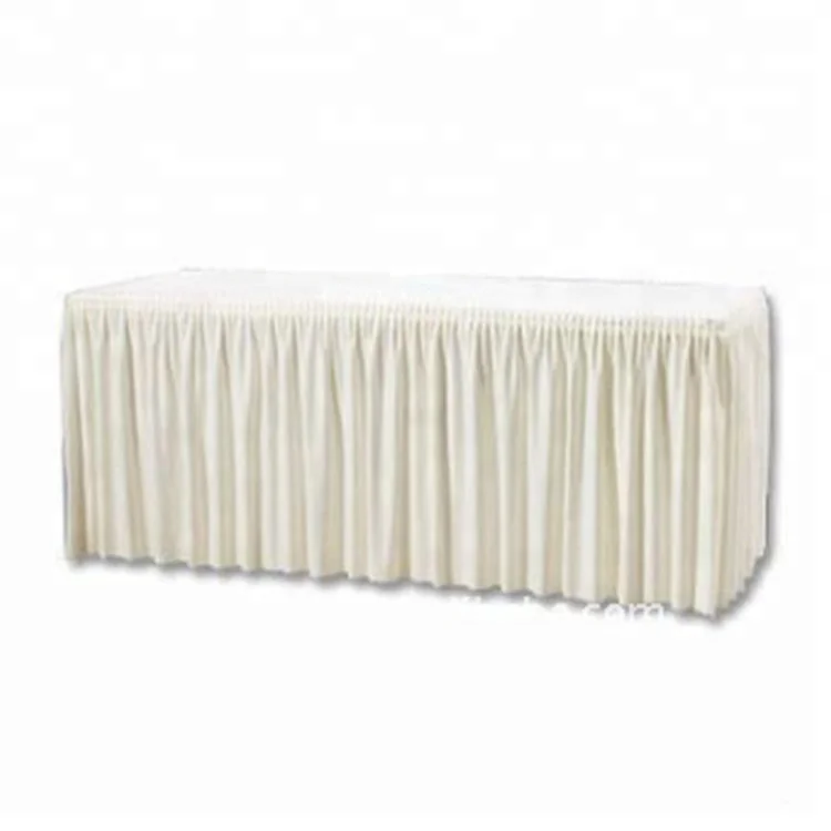 
Polyester wedding table skirting cover table linen table skirts with pleats  (495192355)