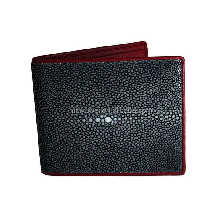 

Fashion handmade oil edge bifolds stingray skin wallets for men, Red,black ,coffee or other colors