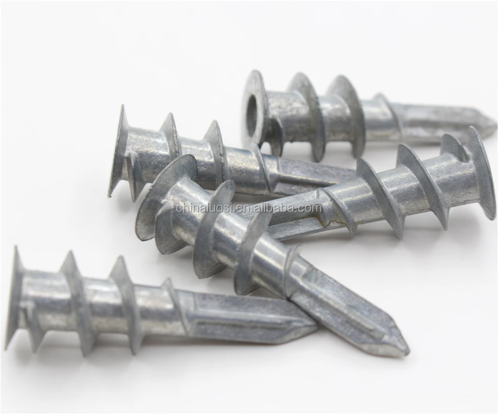 Ylon/zinc Alloy Easy Drive Threaded Drywall Anchor,Drywall Screw Anchor